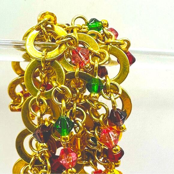 Joan Rivers Bracelet Dangle Gold Tone Circles Link Vintage VTG Retro Chunky - Picture 3 of 14